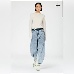 Tibi high waisted Quinn jean acid wash blue size 28 NWT